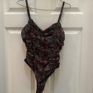 Floral Bodysuit with Spaghetti Straps